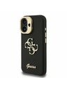 Guess Guess PU Grained 4G Logo Stand Camera Frame Rückseite Hülle für iPhone 16 Schwarz