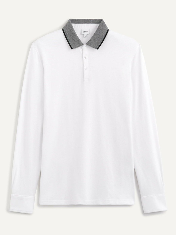 Celio Weißes Poloshirt Celio Sessicoml