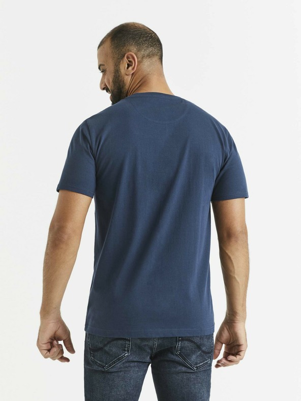 Celio Dunkelblaues Herren T-Shirt bedruckt Celio