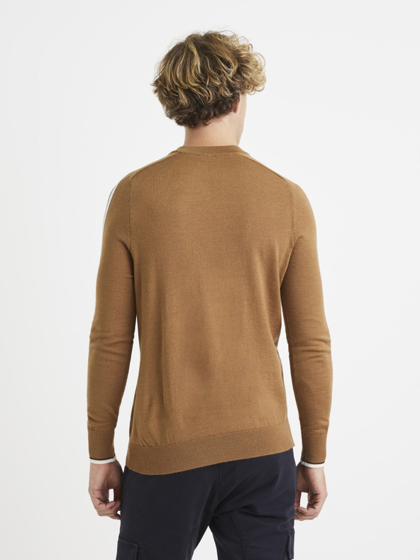 Celio Brauner Pullover mit Wolle Celio Veritas