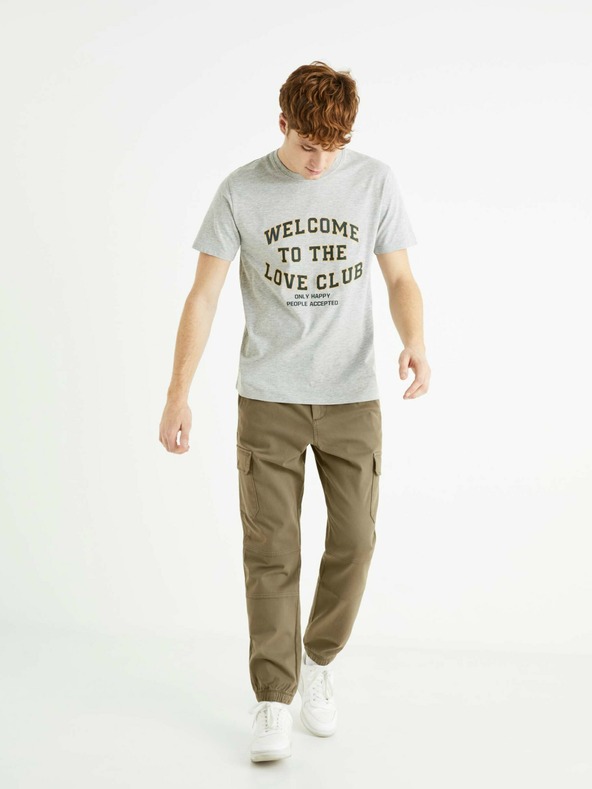 Celio Hellgraues Herren T-Shirt Celio Befisrtv