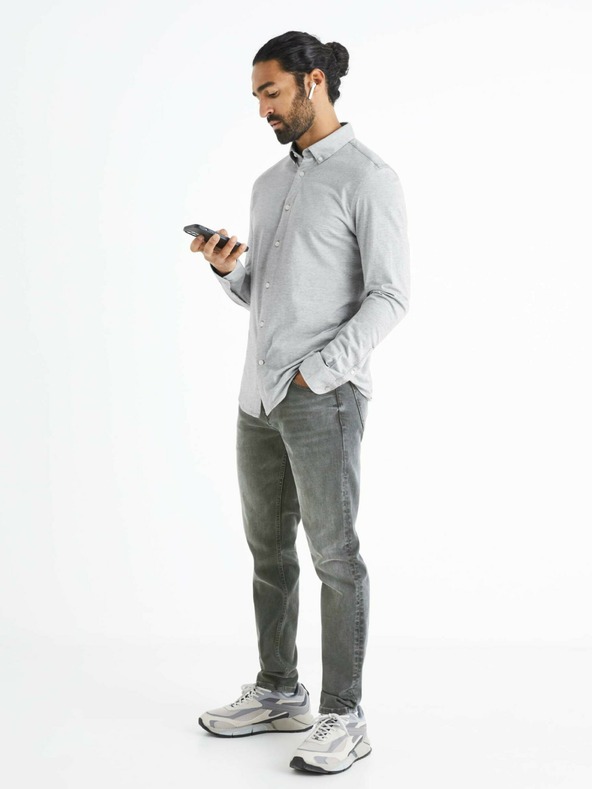 Celio Hellgraues Herren Celio Bapik Hemd