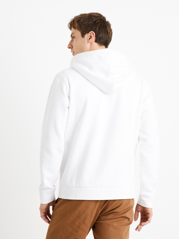 Celio Weißes Sweatshirt mit Reißverschluss Celio Vethree
