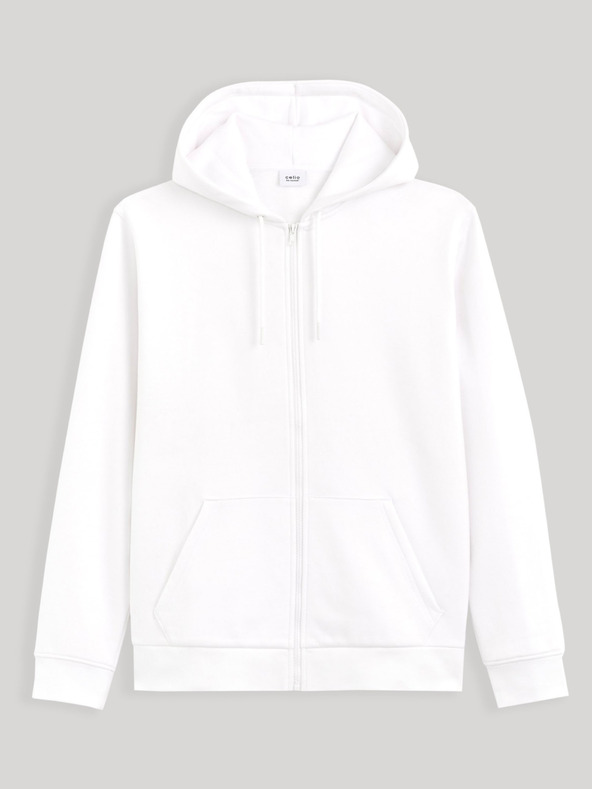 Celio Weißes Sweatshirt mit Reißverschluss Celio Vethree