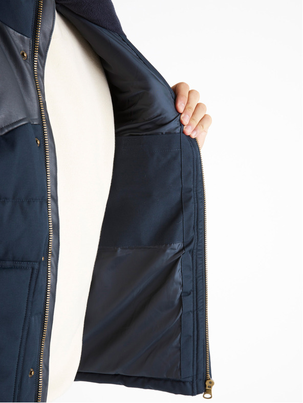 Celio Dunkelblaue Herren-Steppwinterjacke mit abnehmbaren Ärmeln Celio Cumountain