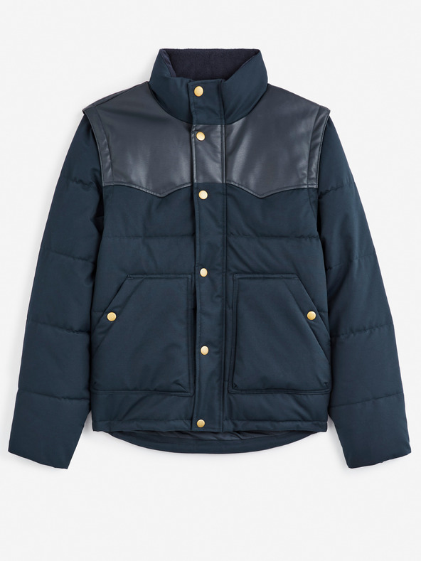 Celio Dunkelblaue Herren-Steppwinterjacke mit abnehmbaren Ärmeln Celio Cumountain