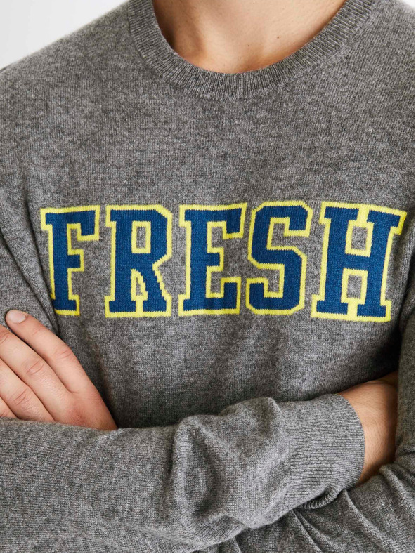 Celio Grauer Herrenpullover aus Merinowolle Celio Cenormal