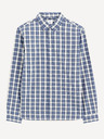 Celio Weiß-blau kariertes Herrenhemd Celio Dawayne
