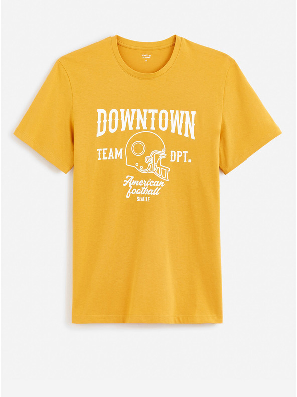 Celio Gelbes Celio Feklyn T-Shirt für Herren