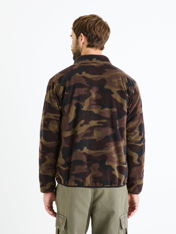 Celio Braunes Herren-Sweatshirt mit Reißverschluss Celio Fecamo