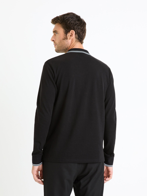 Celio Schwarzes Herren Basic-Poloshirt Celio Decolml