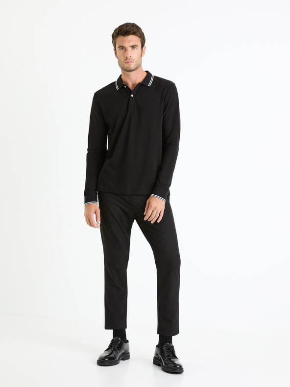 Celio Schwarzes Herren Basic-Poloshirt Celio Decolml