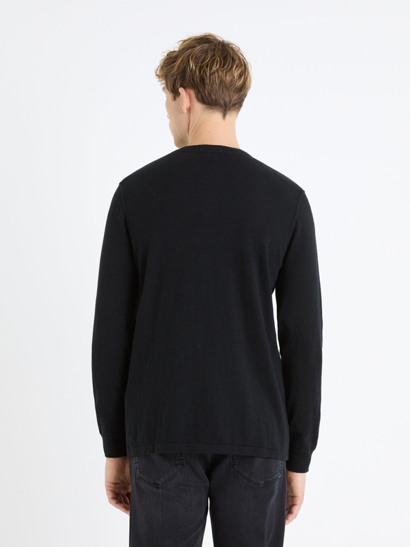 Celio Schwarzer Herren-Basic-Pullover Celio Fepax