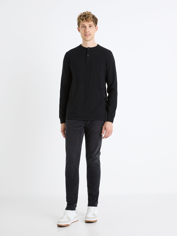 Celio Schwarzer Herren-Basic-Pullover Celio Fepax