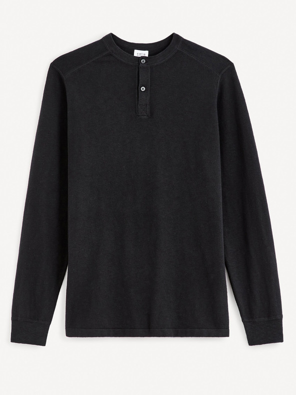 Celio Schwarzer Herren-Basic-Pullover Celio Fepax