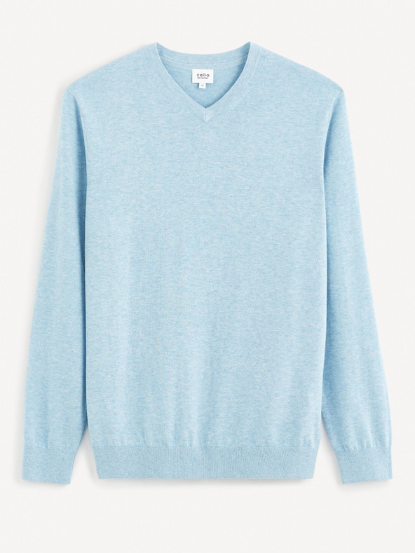 Celio Hellblauer Herren-Basic-Pullover Celio Decotonv