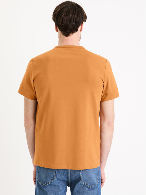 Celio Braunes Herren-Basic-T-Shirt Celio Geley