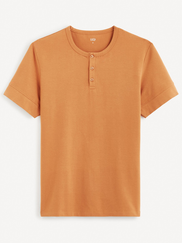 Celio Braunes Herren-Basic-T-Shirt Celio Geley