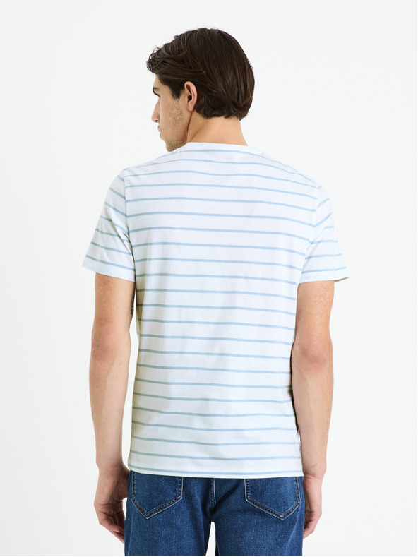 Celio Weißes Herren-Basic-T-Shirt Celio Gebaser