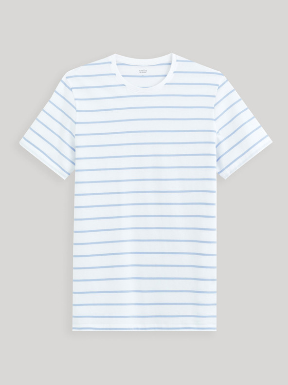 Celio Weißes Herren-Basic-T-Shirt Celio Gebaser