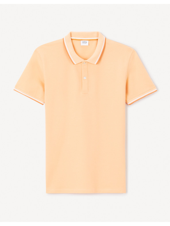 Celio Orangefarbenes Herren-Poloshirt Celio Decolrayeb