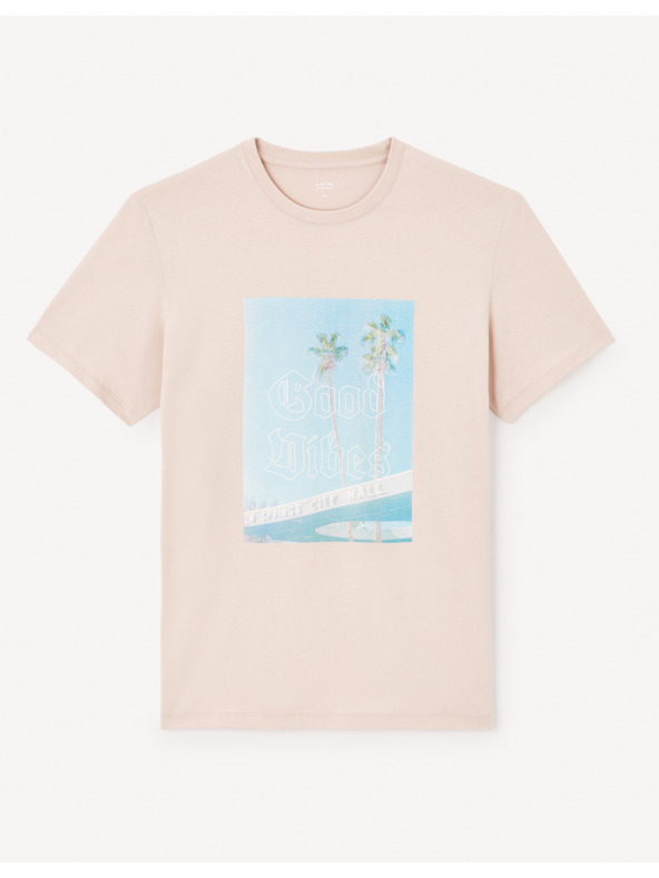 Celio Rosa Herren-T-Shirt Celio Jevibe