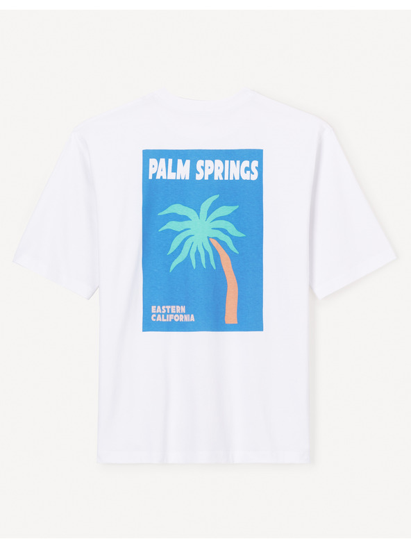 Celio Weißes Herren-T-Shirt in Übergröße Celio Jecalif