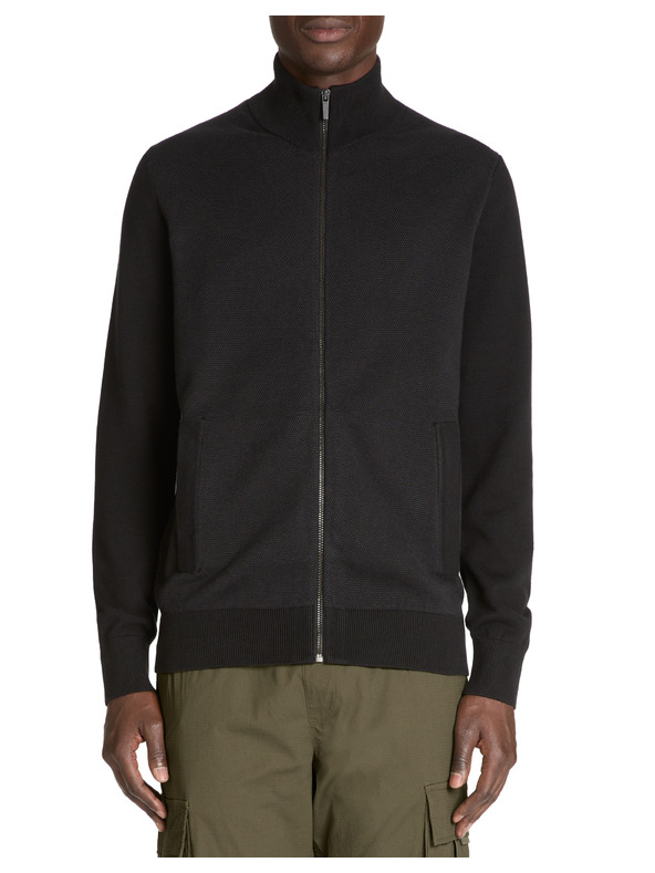 Celio Schwarze Herrenstrickjacke mit Reißverschluss Celio Jebille