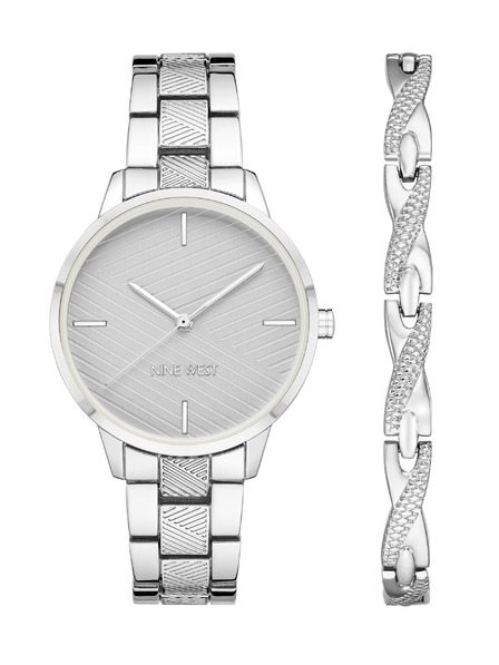 Nine West	 Damen Geschenkset Uhr und Armband Nine West NW/2761SVST