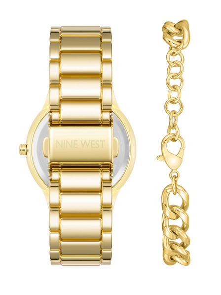 Nine West	 Damen Geschenkset Uhr und Armband Nine West NW/2770GPST