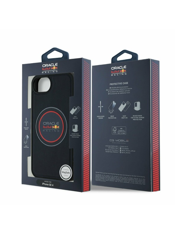 Oracle Red Bull Racing Red Bull PU Leder Roter Ring MagSafe Rückseite Hülle für iPhone 16e Navy