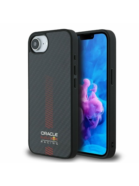 Oracle Red Bull Racing Red Bull Carbon Powerbar MagSafe Rückseite Hülle für iPhone 16e Schwarz