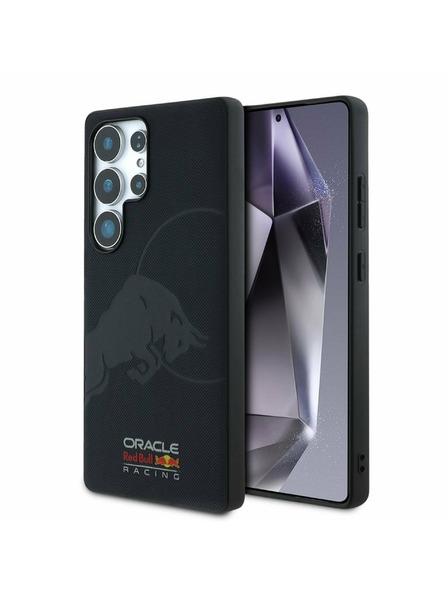 Oracle Red Bull Racing Red Bull Leder Mesh Geprägtes Logo MagSafe Rückseite Hülle für Samsung Galaxy S25 Ultra Navy