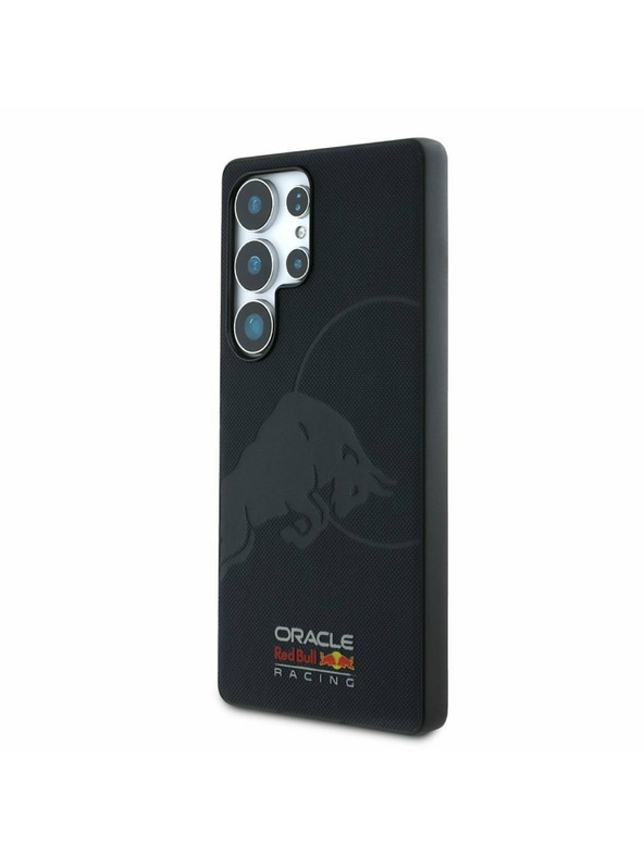 Oracle Red Bull Racing Red Bull Leder Mesh Geprägtes Logo MagSafe Rückseite Hülle für Samsung Galaxy S25 Ultra Navy