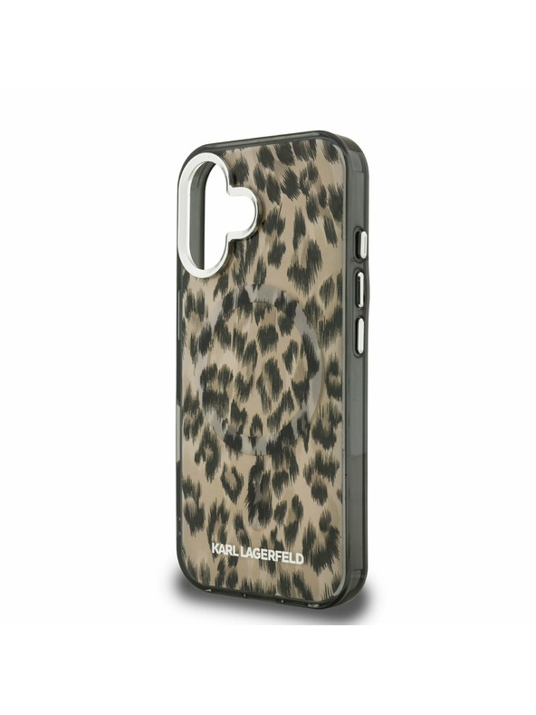 Karl Lagerfeld Karl Lagerfeld IML Leopard MagSafe Rückseite Hülle für iPhone 16 Braun