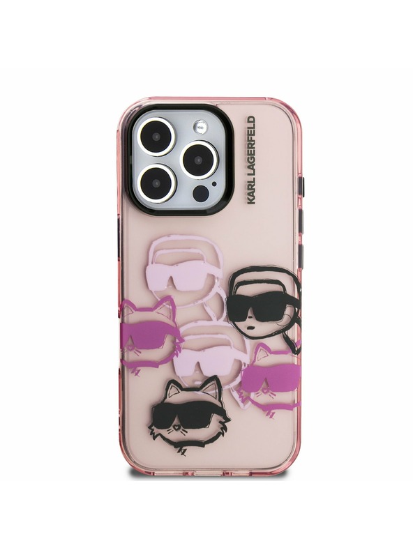 Karl Lagerfeld Karl Lagerfeld IML Multi K&CH Heads Rückseite Hülle für iPhone 16 Pro Max Pink