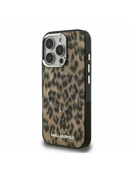 Karl Lagerfeld Karl Lagerfeld IML Leopard MagSafe Rückseite Hülle für iPhone 16 Pro Braun