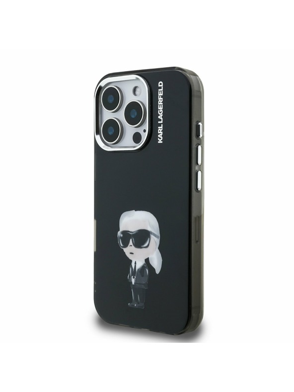 Karl Lagerfeld Karl Lagerfeld IML Aquarelle Karl Rückseite Hülle für iPhone 16 Pro Schwarz