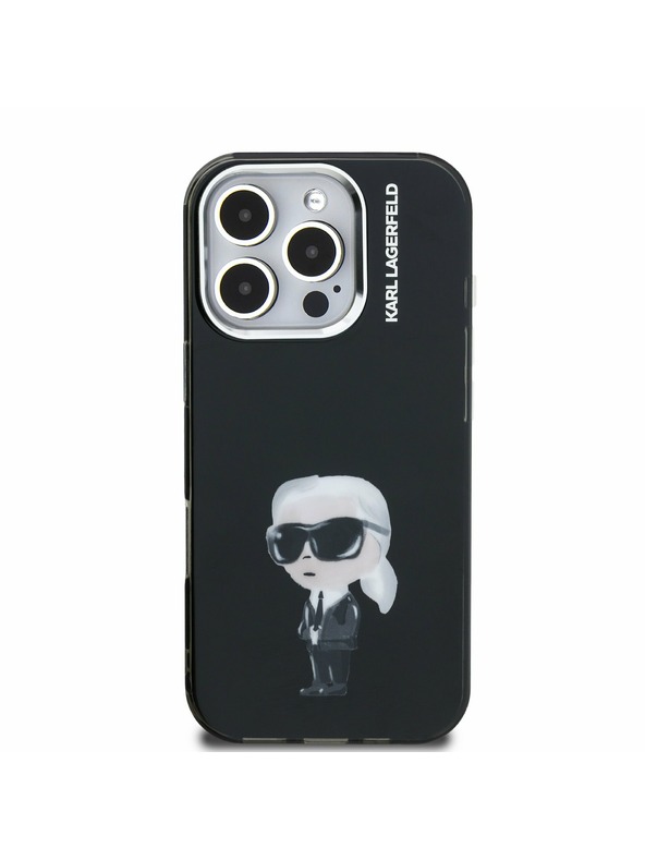 Karl Lagerfeld Karl Lagerfeld IML Aquarelle Karl Rückseite Hülle für iPhone 16 Pro Max Schwarz
