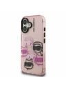 Karl Lagerfeld Karl Lagerfeld IML Multi K&CH Heads Rückseite Hülle für iPhone 16 Pink