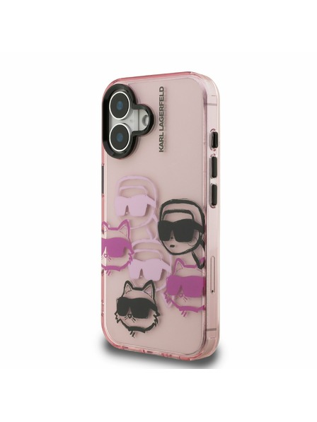 Karl Lagerfeld Karl Lagerfeld IML Multi K&CH Heads Rückseite Hülle für iPhone 16 Pink