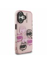 Karl Lagerfeld Karl Lagerfeld IML Multi K&CH Heads Rückseite Hülle für iPhone 16 Pink