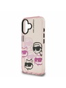 Karl Lagerfeld Karl Lagerfeld IML Multi K&CH Heads Rückseite Hülle für iPhone 16 Pink