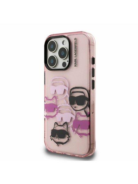 Karl Lagerfeld Karl Lagerfeld IML Multi K&CH Heads Rückseite Hülle für iPhone 16 Pro Pink
