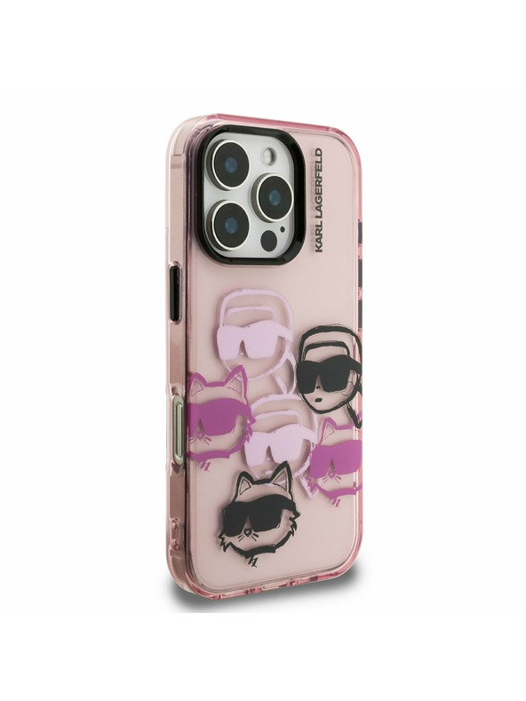Karl Lagerfeld Karl Lagerfeld IML Multi K&CH Heads Rückseite Hülle für iPhone 16 Pro Pink
