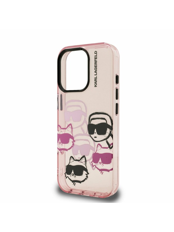 Karl Lagerfeld Karl Lagerfeld IML Multi K&CH Heads Rückseite Hülle für iPhone 16 Pro Pink