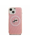 Karl Lagerfeld Karl Lagerfeld IML K&CH Heads Repeated Logo MagSafe Rückseite Hülle für iPhone 15 Rosa