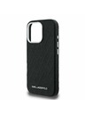 Karl Lagerfeld Karl Lagerfeld Grained PU Repeated Logo MagSafe Rückseite Hülle für iPhone 16 Pro Schwarz