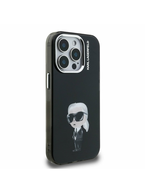 Karl Lagerfeld Karl Lagerfeld IML Aquarelle Karl Rückseite Hülle für iPhone 15 Pro Schwarz