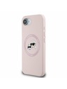 Karl Lagerfeld Karl Lagerfeld Liquid Silicone K&CH Heads MagSafe Rückseite Hülle für iPhone 16e Rosa